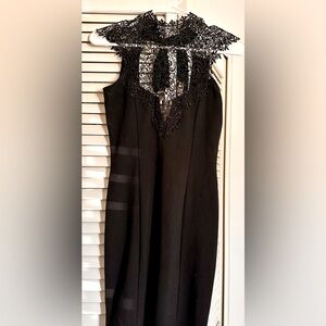 Fora Black Lace Mini Dresss